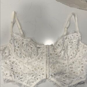 Anthropologie Cream Eyelet Lace Bralette